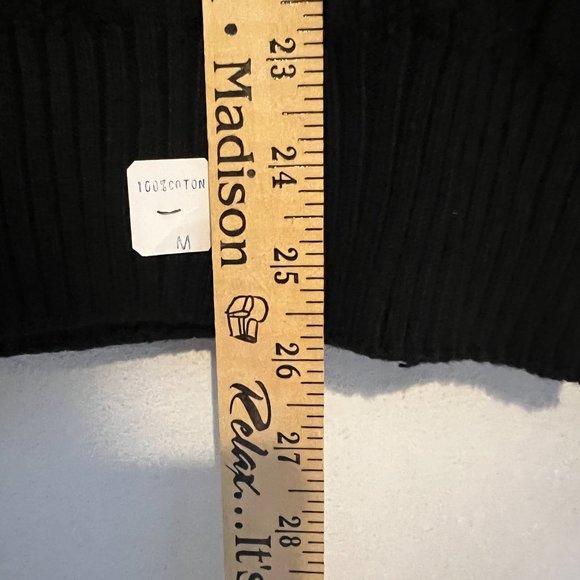 Womens Sweater Vintage TOPPY Cap Sleeve Black Cable Knit USA NEW Size Medium - Picture 6 of 10